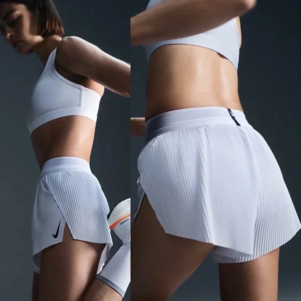 Nike 3” Aeroswift ADV Mid Rise Lined White Running Shorts Size XL